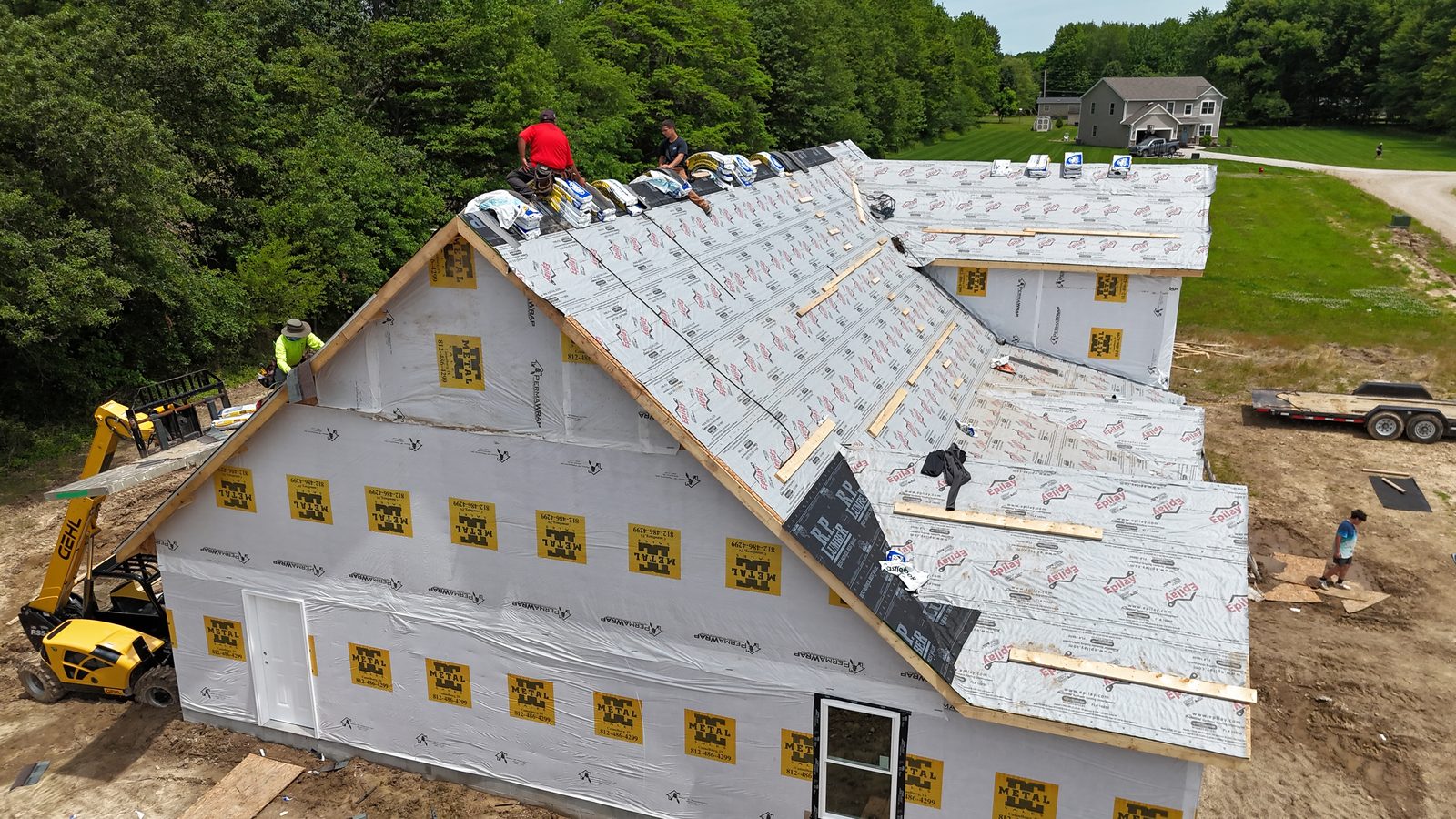 New construction roofing — underlayment stage