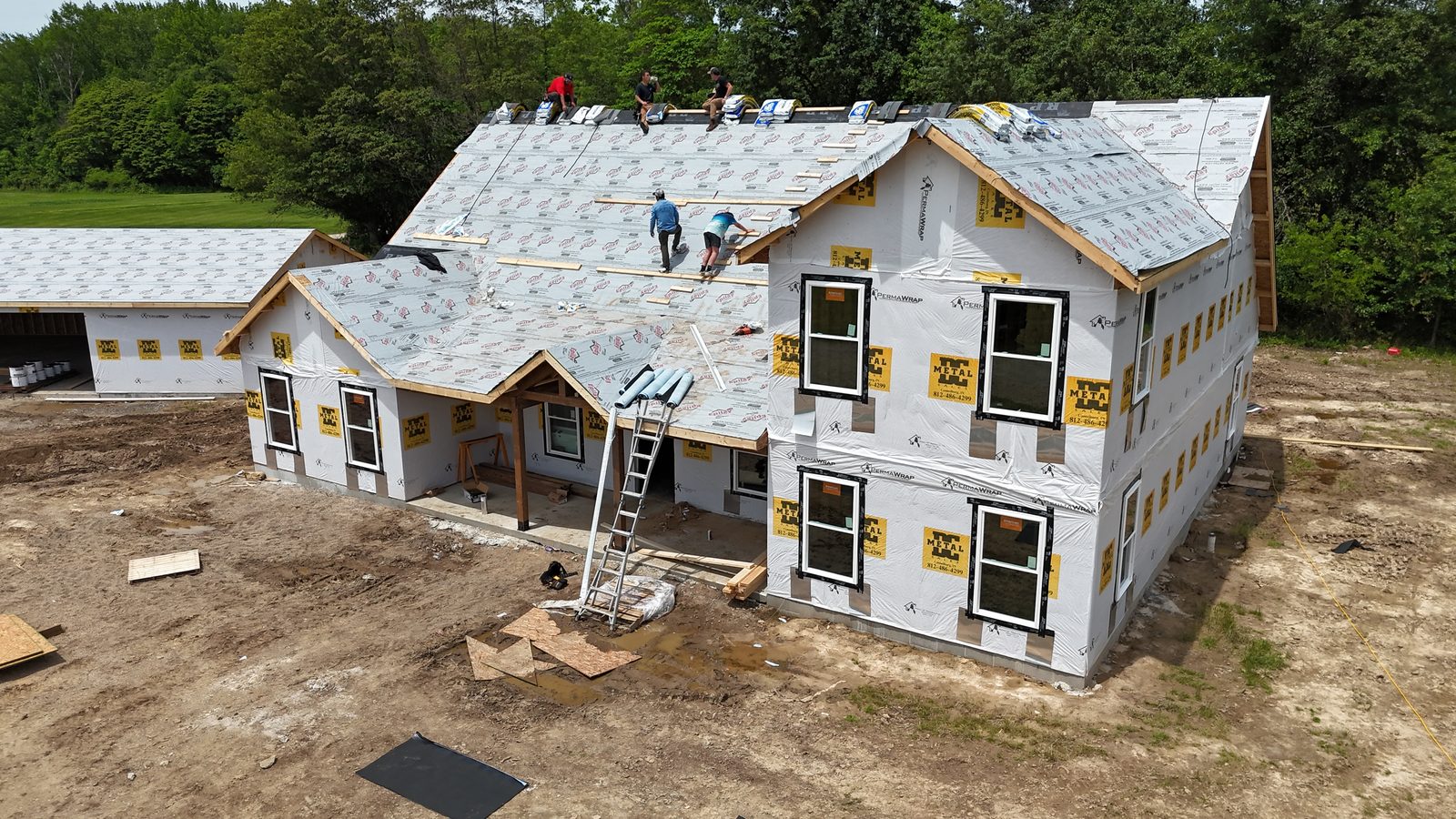 Detached garage roofing — underlayment and wrap